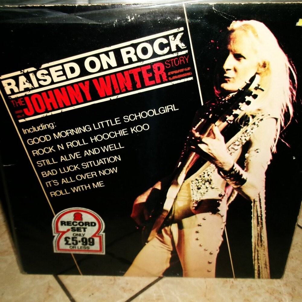 johnny winter raised on rock 1980 uk 2 lp set - hard texas blues edgar muddy